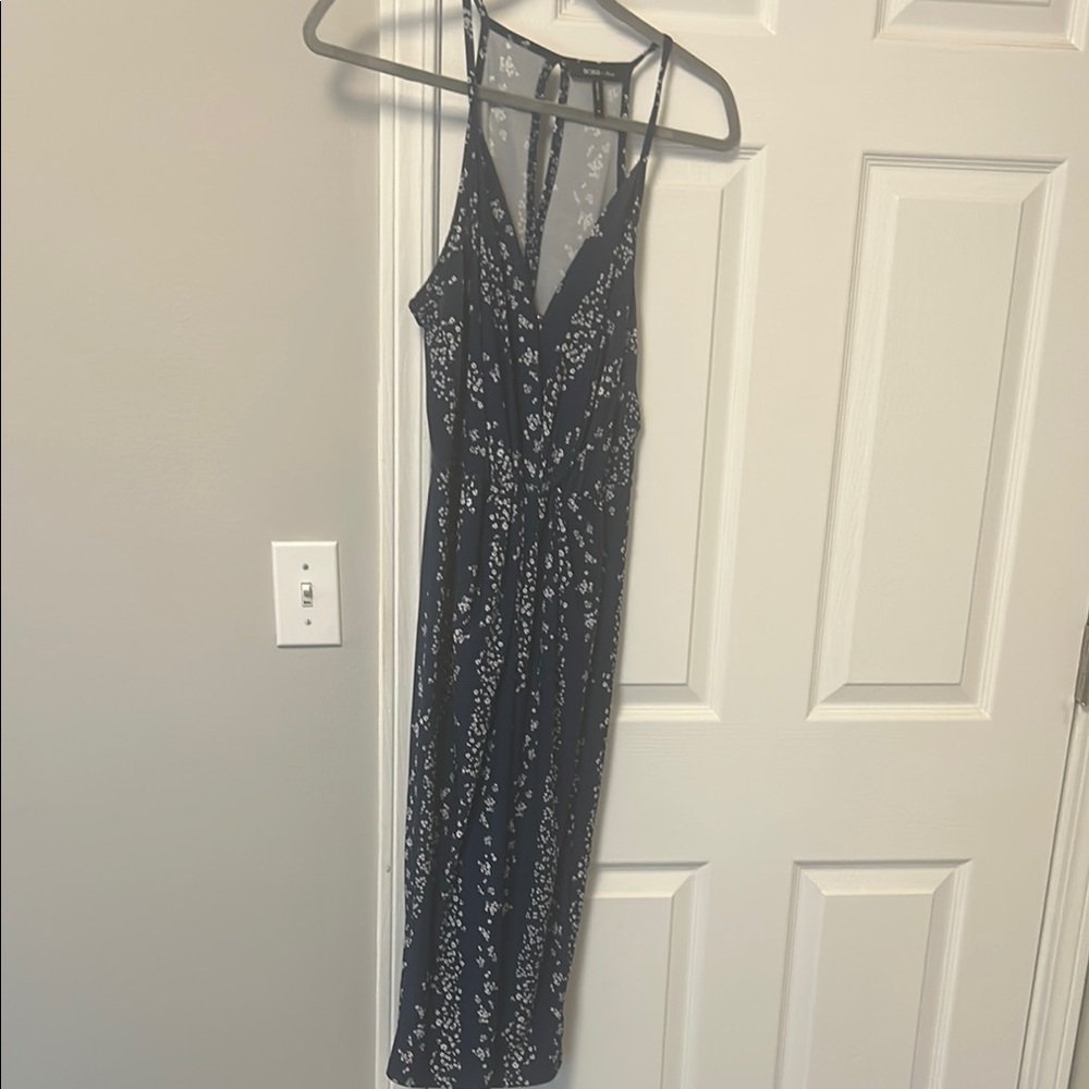 BCBG Sequin Halter Maxi Dress in Blue
